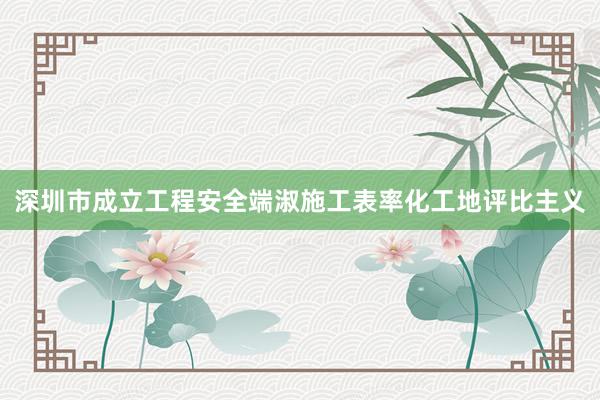 深圳市成立工程安全端淑施工表率化工地评比主义